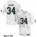 Notre Dame Fighting Irish Men's Osita Ekwonu #34 White Under Armour Authentic Stitched Big & Tall College NCAA Football Jersey IDZ0899SU